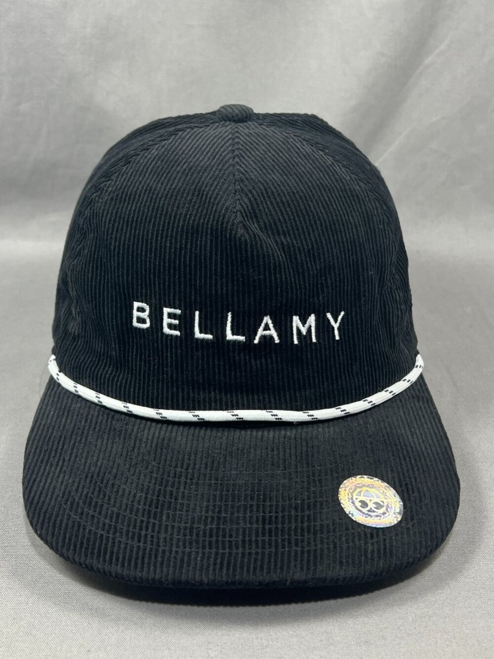 Bellamy Direct Caps Snapback Hat Black Corduroy Adjustable Rope Retro Dad Mens
